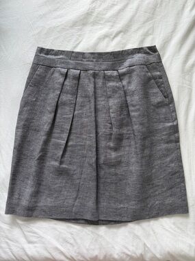 Talbots Heathered Gray Pleated Mini Skirt
